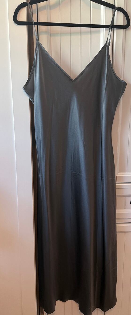 Quince 100% Washable Silk Maxi Slip Dress Lava Smoke Sz XL NWT